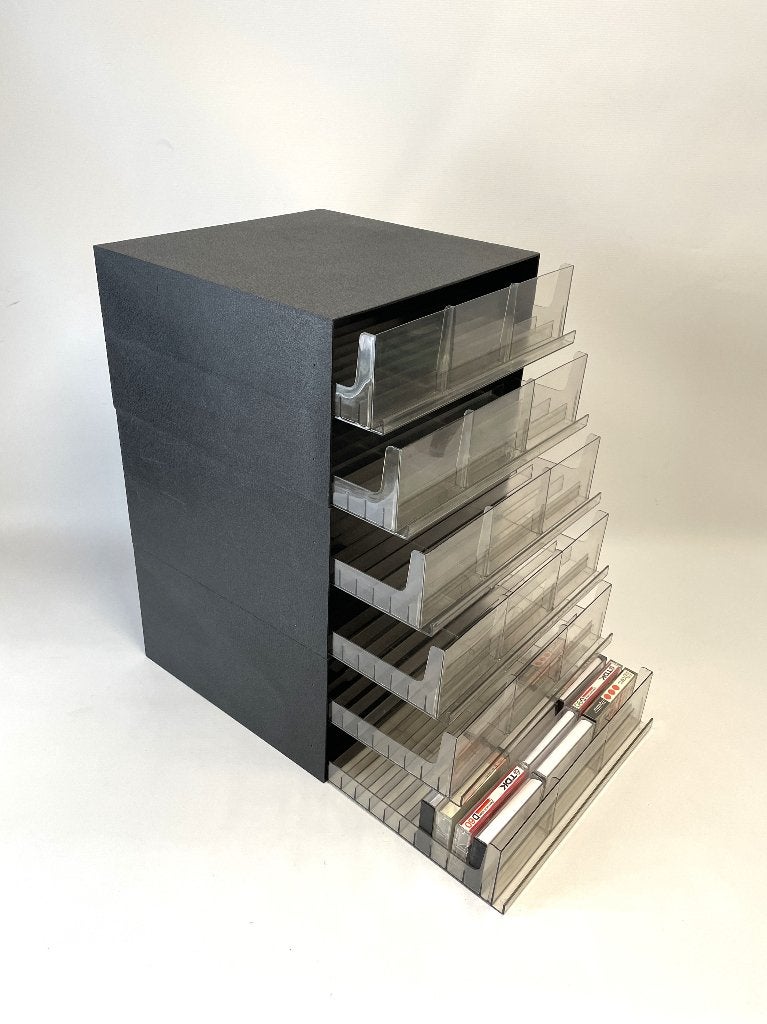 muziekcassette opbergbox kunststof vintage, jaren ‘70-'80, Gebruikt, Overige genres, Ophalen of Verzenden, Met bewaardoos, rek of koffer