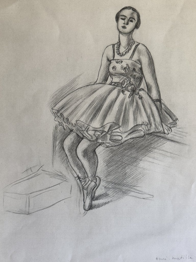 Henri Matisse print, heliogravure uit 1939, schets ballerina, Verzenden, Portret, 1900 - 1949, Origineel