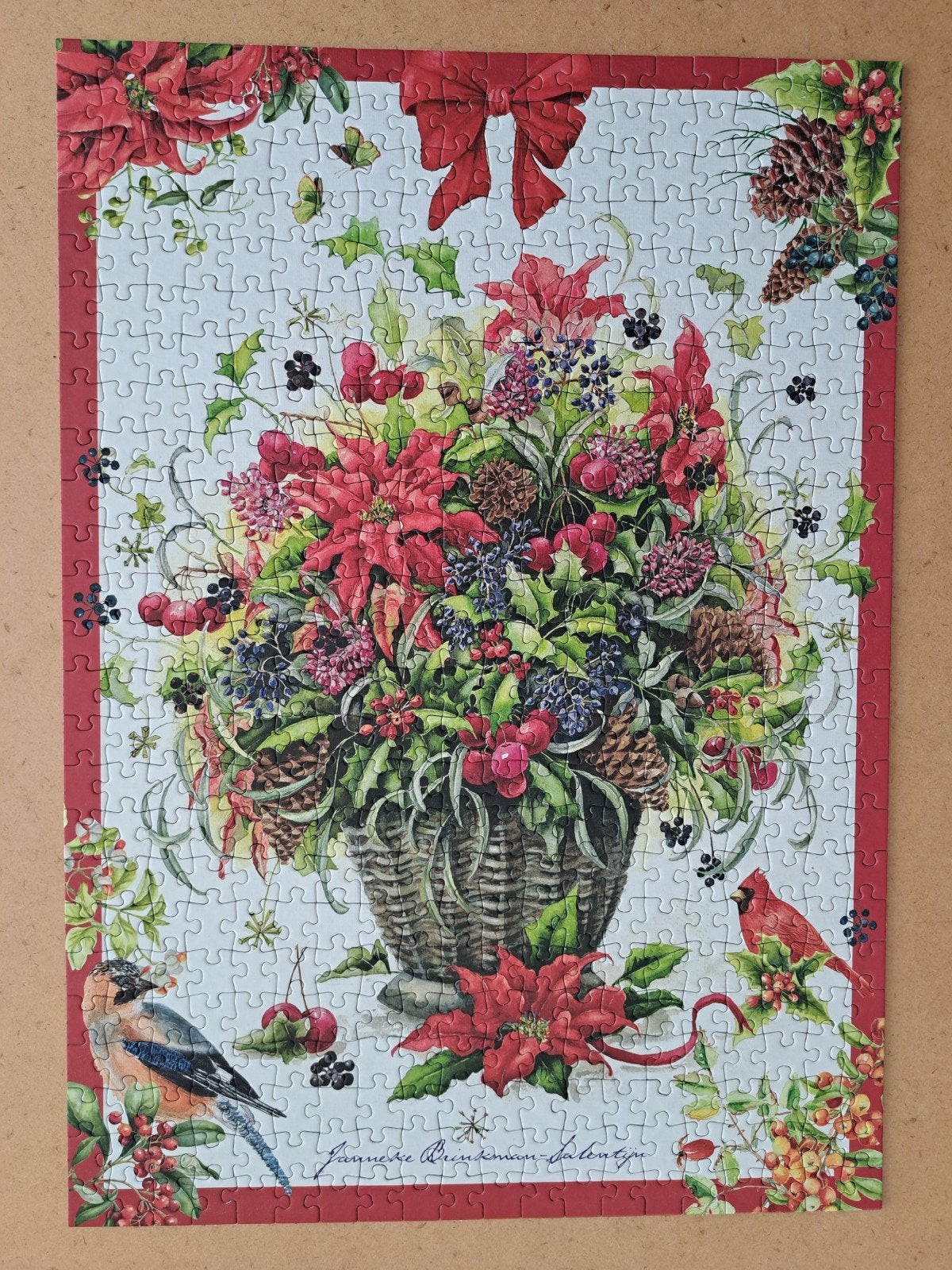Jumbo puzzel 500 stukjes Kerstboeket, Ophalen of Verzenden, 500 t/m 1500 stukjes, Zo goed als nieuw