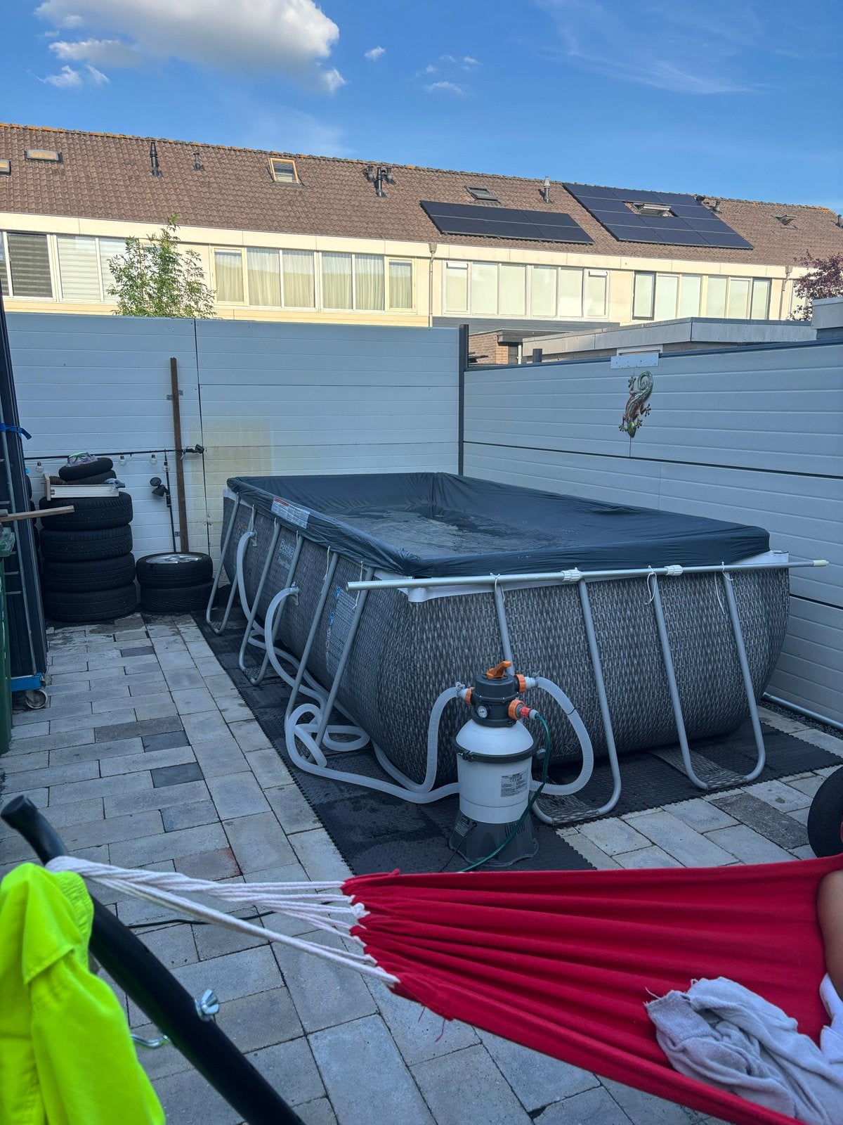 Groot opzetzwembad met filterpomp, Tuin en Terras, Ophalen, Gebruikt, 200 tot 300 cm, 80 tot 120 cm