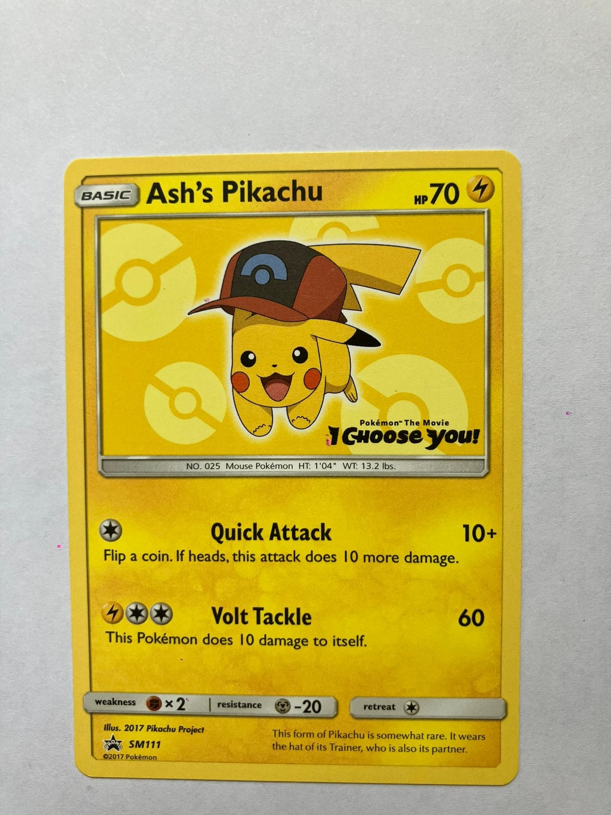 Ash’s Pikachu SM111 - Promo Set Pokémon kaart, Ophalen of Verzenden, Gebruikt