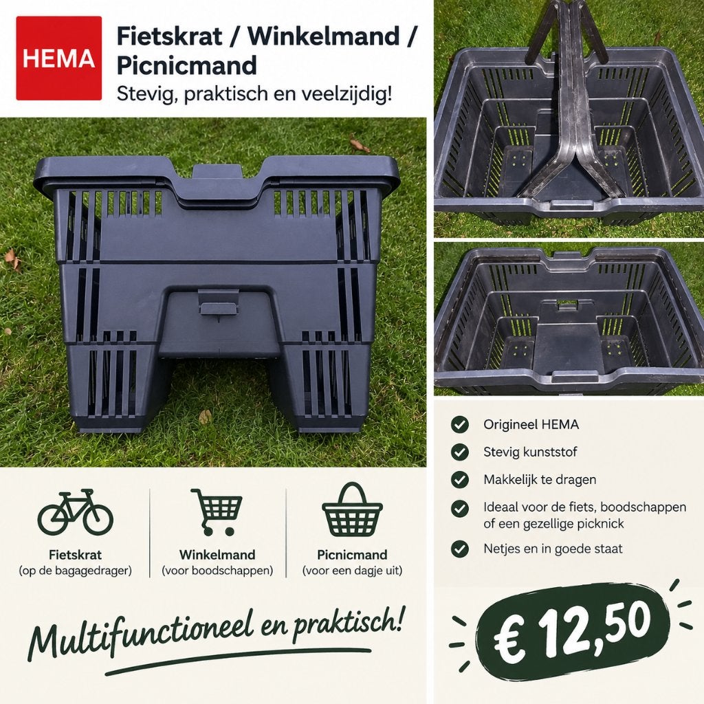 Te koop: HEMA fietsmand/krat, Ophalen, Zo goed als nieuw, Overige merken