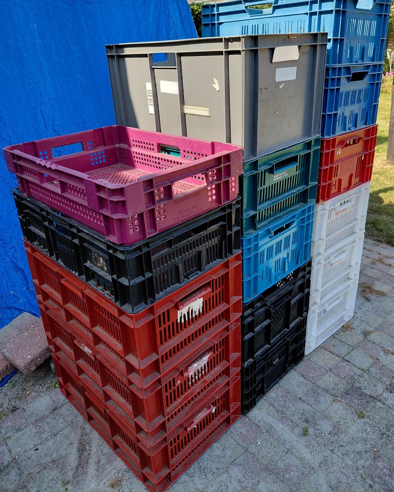 Partij 16 kratten., Ophalen, Gebruikt, 40 tot 60 cm, 50 tot 75 cm