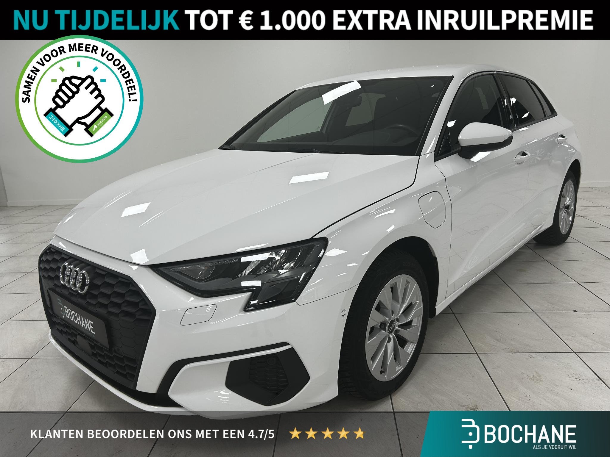 Audi A3 Sportback 40 TFSI e S Edition S-LINE INTERIEUR | CAR, Auto's, Stof, Gebruikt, 4 cilinders, Wit