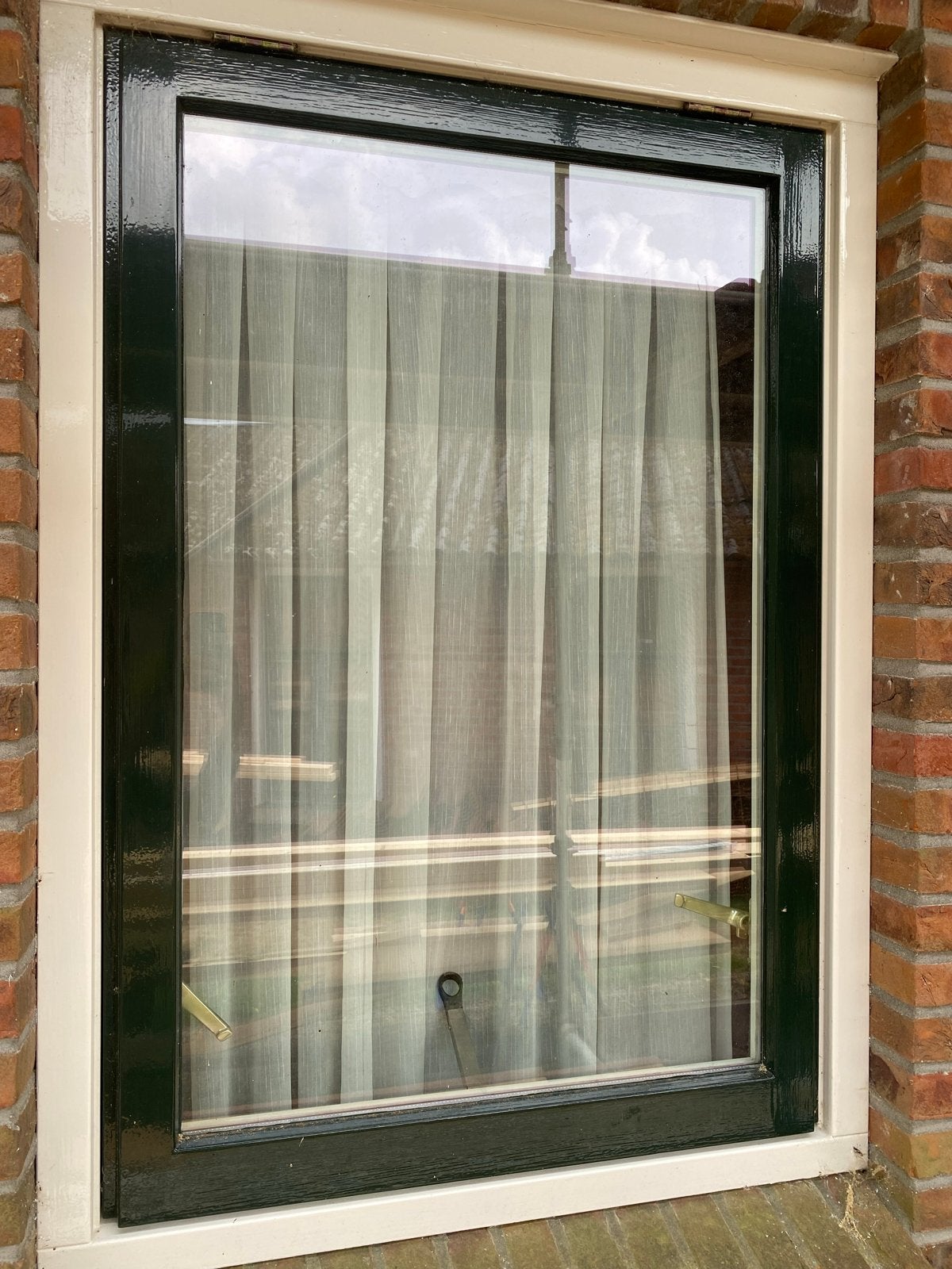 Kozijn + raam met dubbelglas en AXA sluiting, Doe-het-zelf en Verbouw, Glas en Ramen, Gebruikt, Gevelraam of Ruit, 120 tot 160 cm