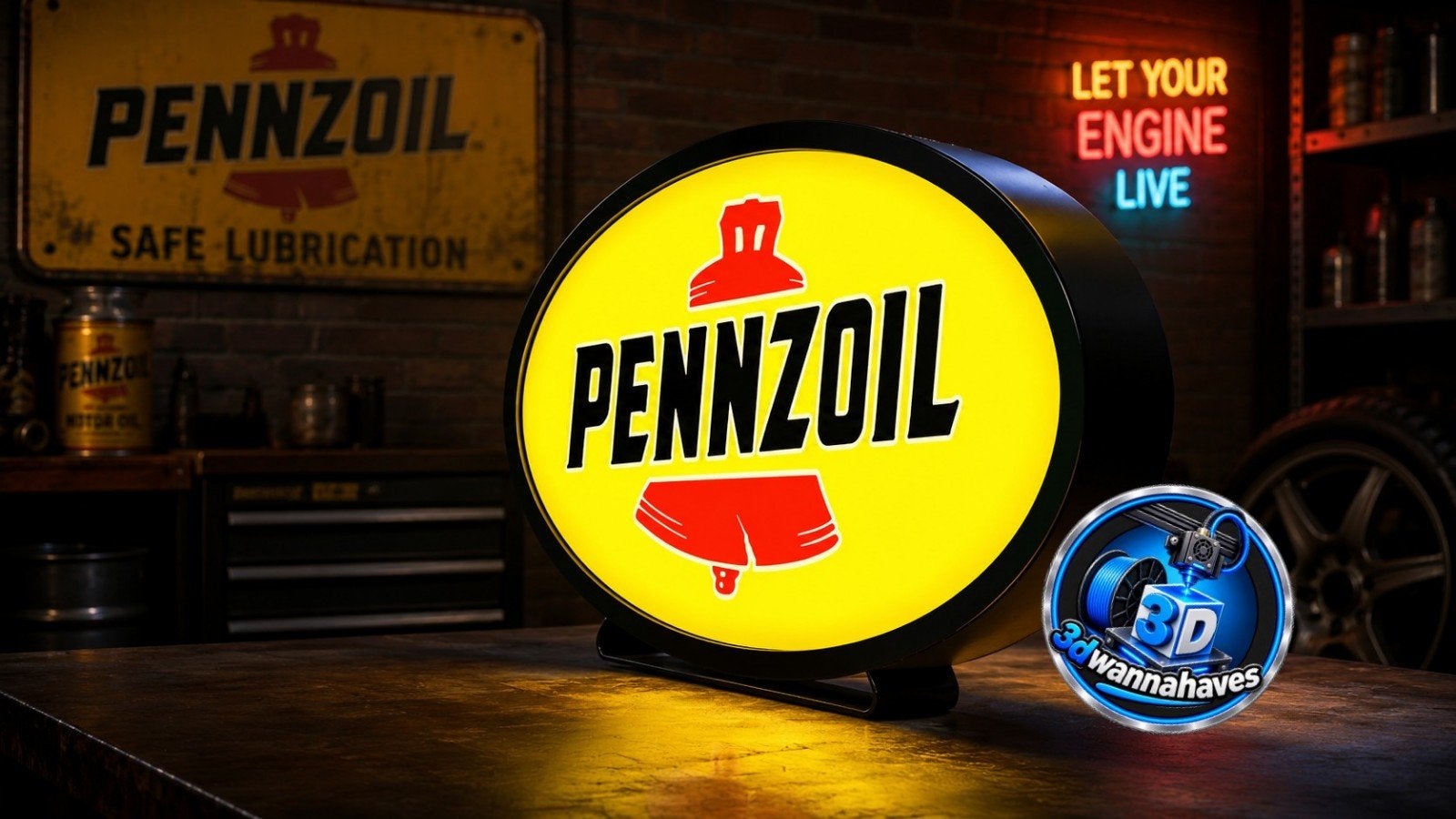 Pennzoil Lichtbak - Blikvanger voor Auto Liefhebbers, Ophalen of Verzenden, Nieuw, Lichtbak of (neon) lamp