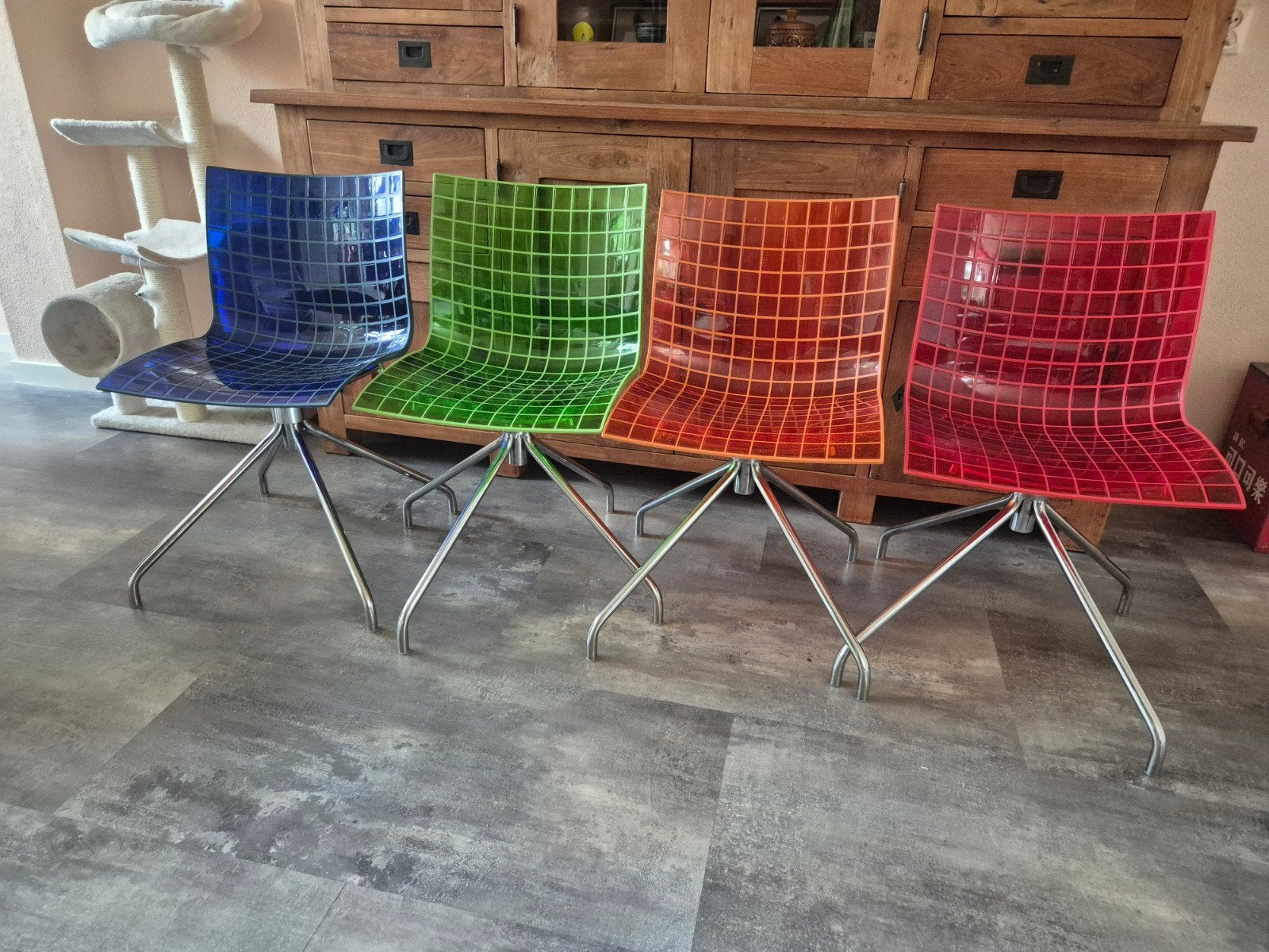 Set van vier design X3 stoelen ontworpen door Marco Maran, Ophalen, Overige kleuren, Vier, Modern, Design