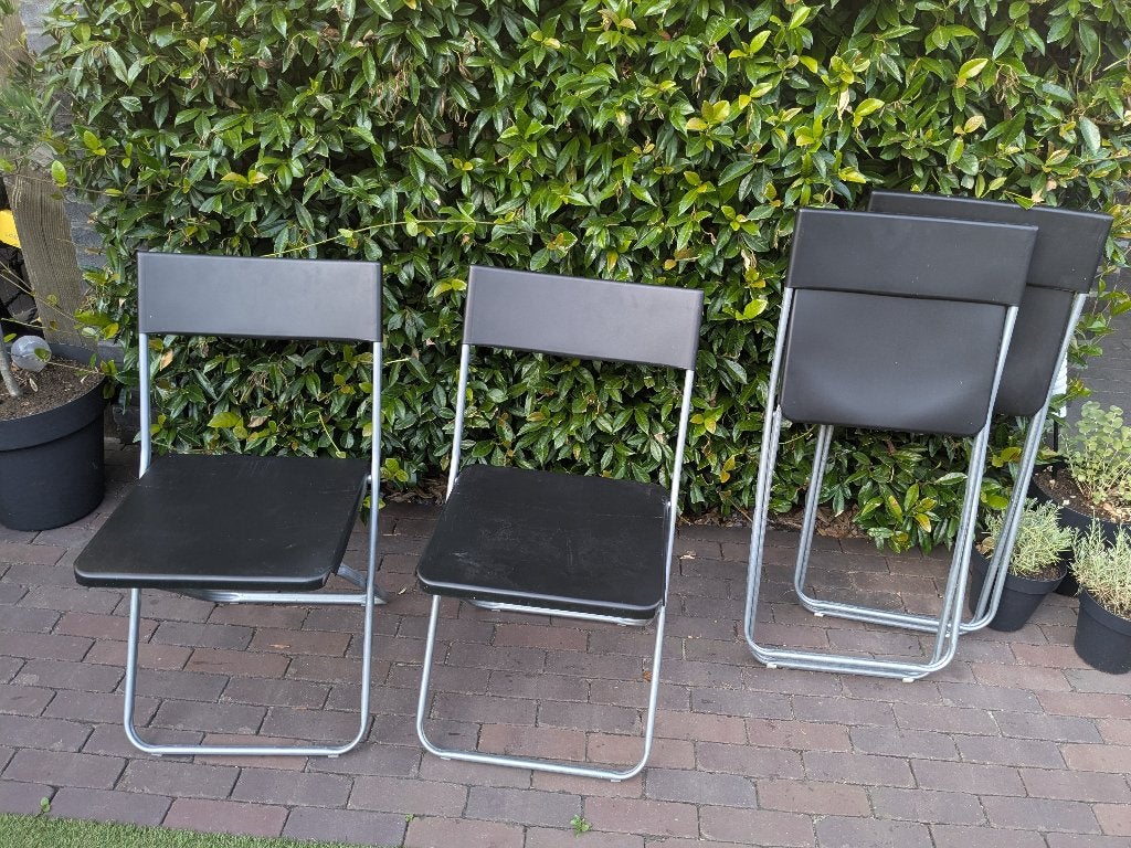 Ikea Jeff klapstoel zwart 4x, Huis en Inrichting, Stoelen, Ophalen, Gebruikt, Zwart, Vier