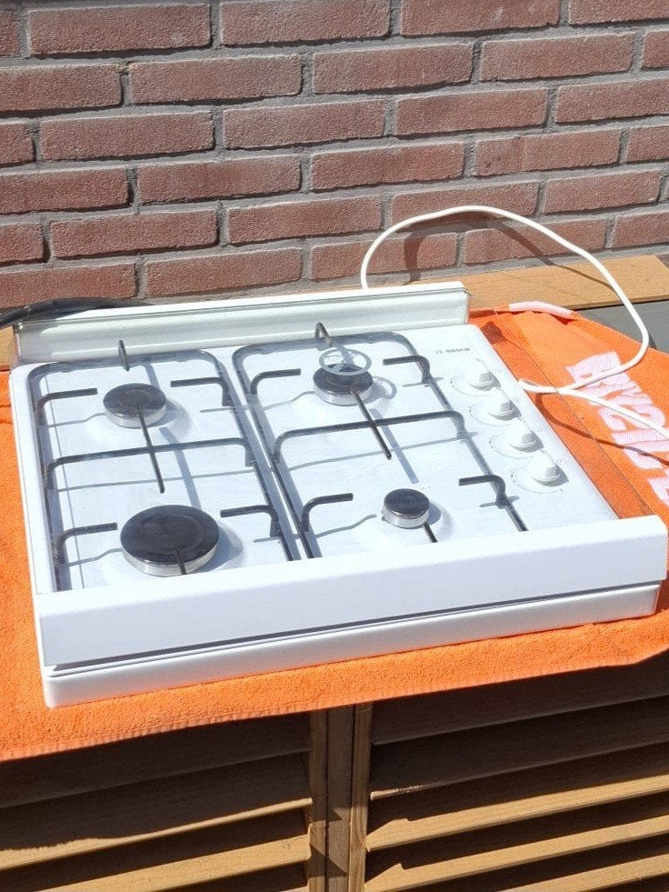 4 pits gaskookplaat, Witgoed en Apparatuur, Kookplaten, Ophalen, Gebruikt, 4 kookzones, Inbouw