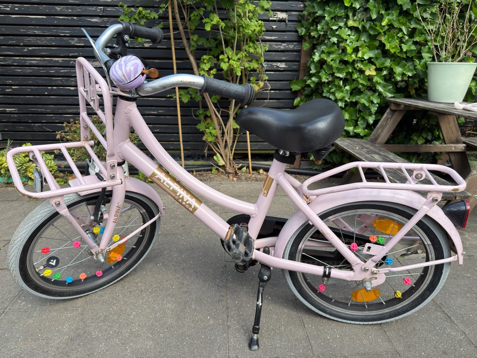 Alpina Cargo 16 inch kinderfiets - Gebruikt, Fietsen en Brommers, Fietsen | Kinderfietsjes, Ophalen, Gebruikt, Terugtraprem, 16 tot 20 inch