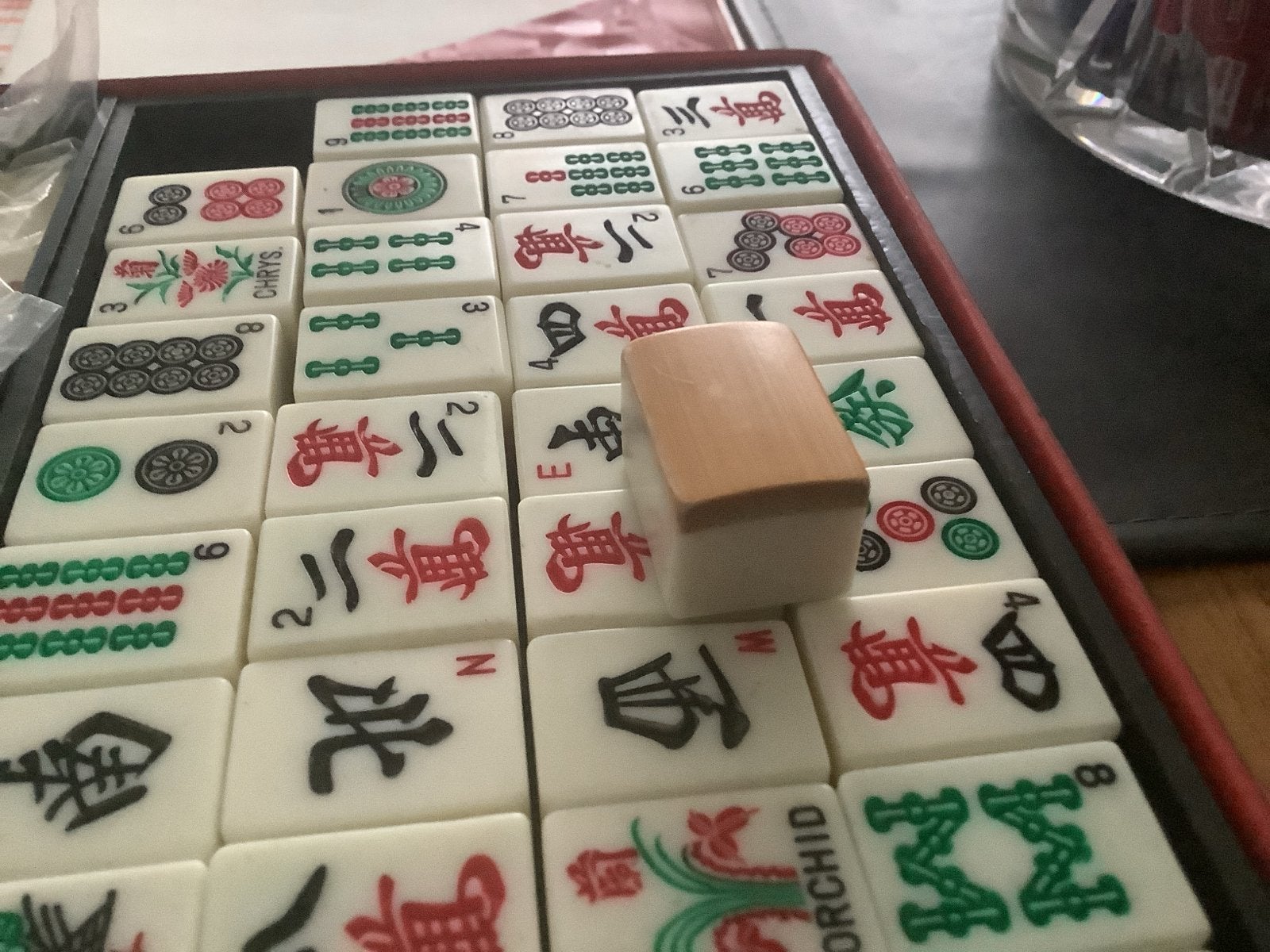 Vintage Mahjong spel in koffer - Compleet met handleiding, Drie of vier spelers, Ophalen of Verzenden, Gebruikt