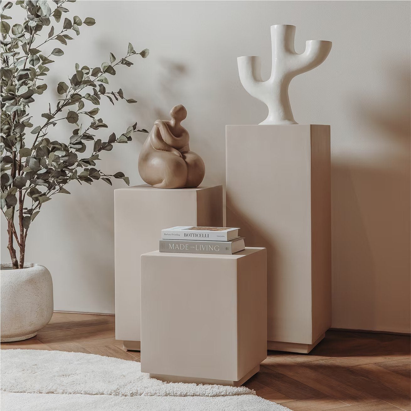 Stijlvolle Houten Sokkel/Plantenzuil - Diverse Maten, Ophalen of Verzenden, Nieuw