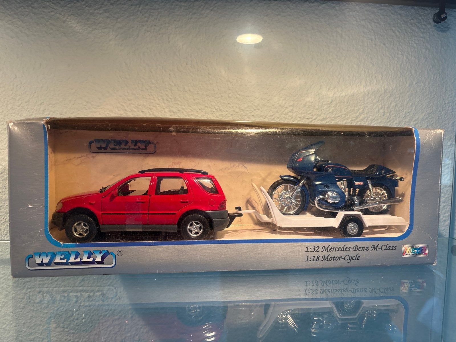 Welly Motor-Cycle Trailer Set Mercedes-Benz M-Class, Ophalen of Verzenden, Nieuw