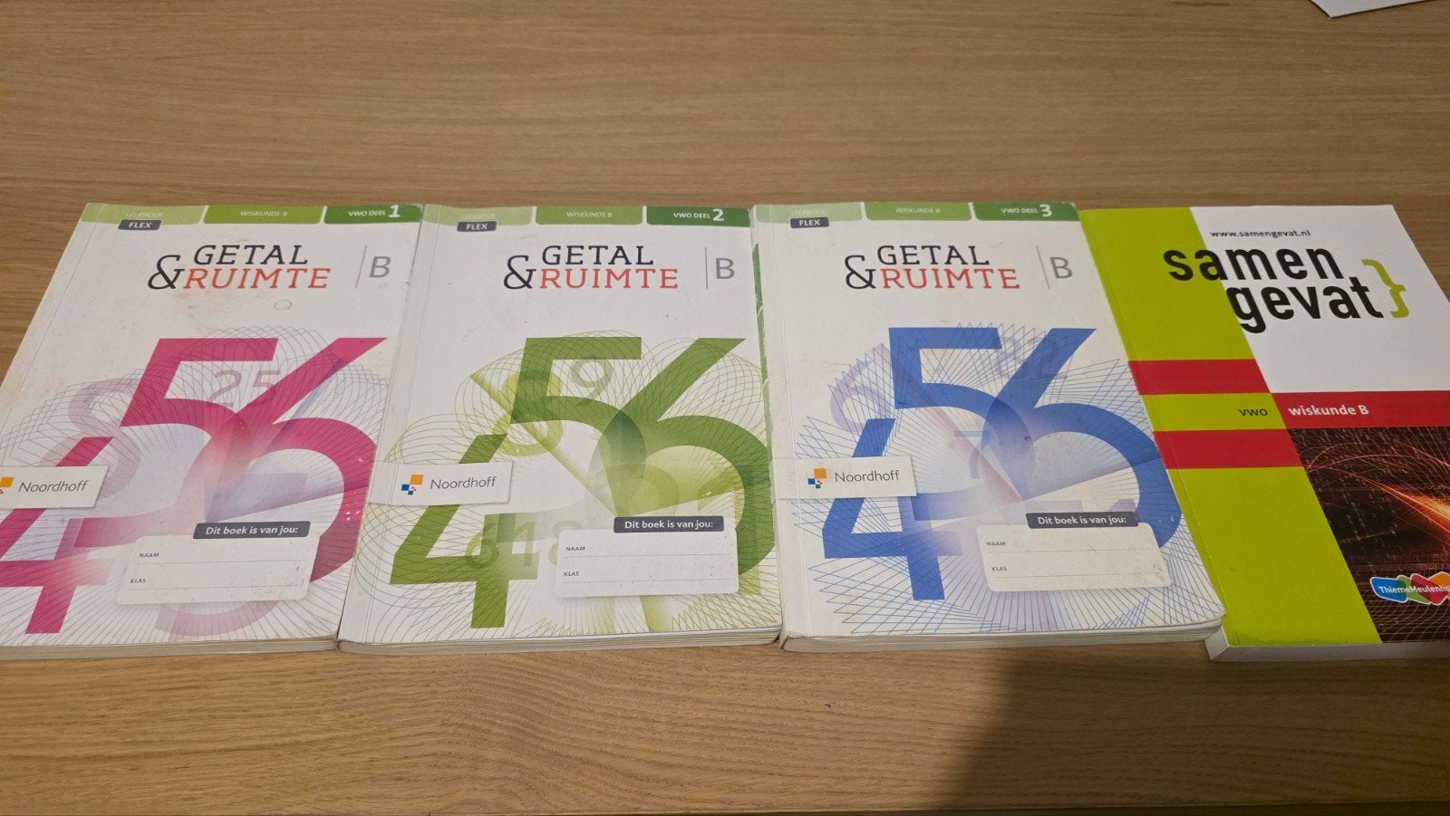 Getal & Ruimte VWO Wiskunde B Deel 1, 2 & 3 + Samengevat, Ophalen of Verzenden, Zo goed als nieuw, Overige typen