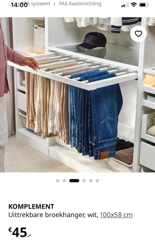 IKEA komplement broekenrek, Nieuw, Minder dan 100 cm, Metaal, 50 tot 75 cm