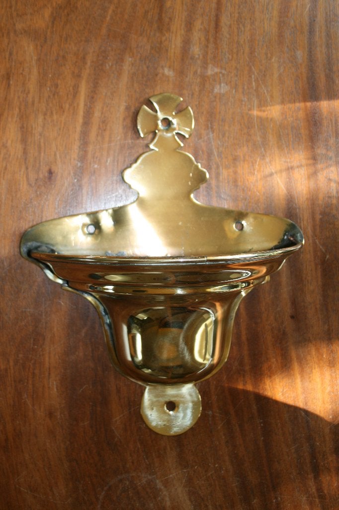 Antiek koperen wijwater vat, Ophalen of Verzenden
