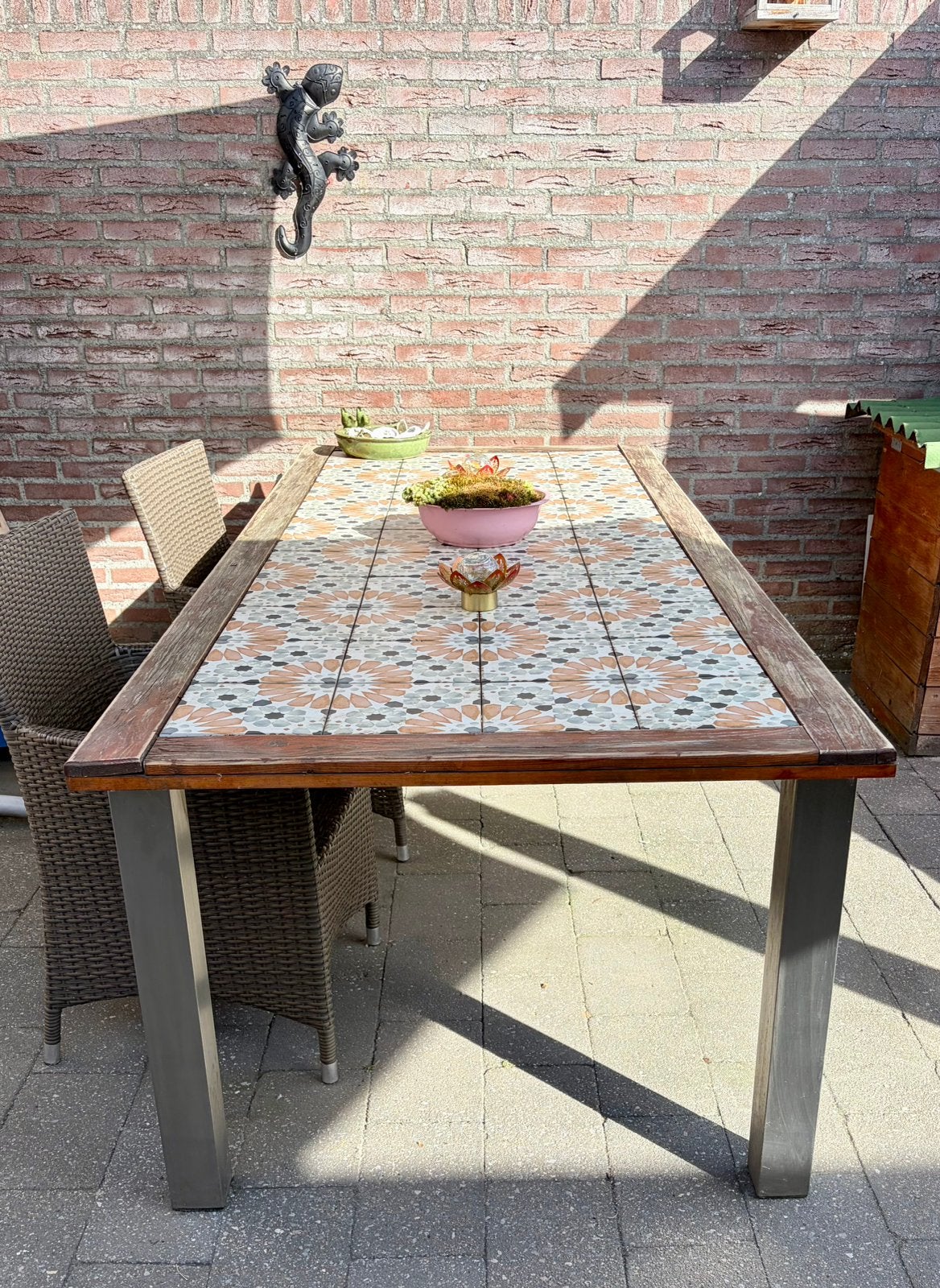 RVS tuintafel ( onderstel), Ophalen, Gebruikt, Rechthoekig, Rvs
