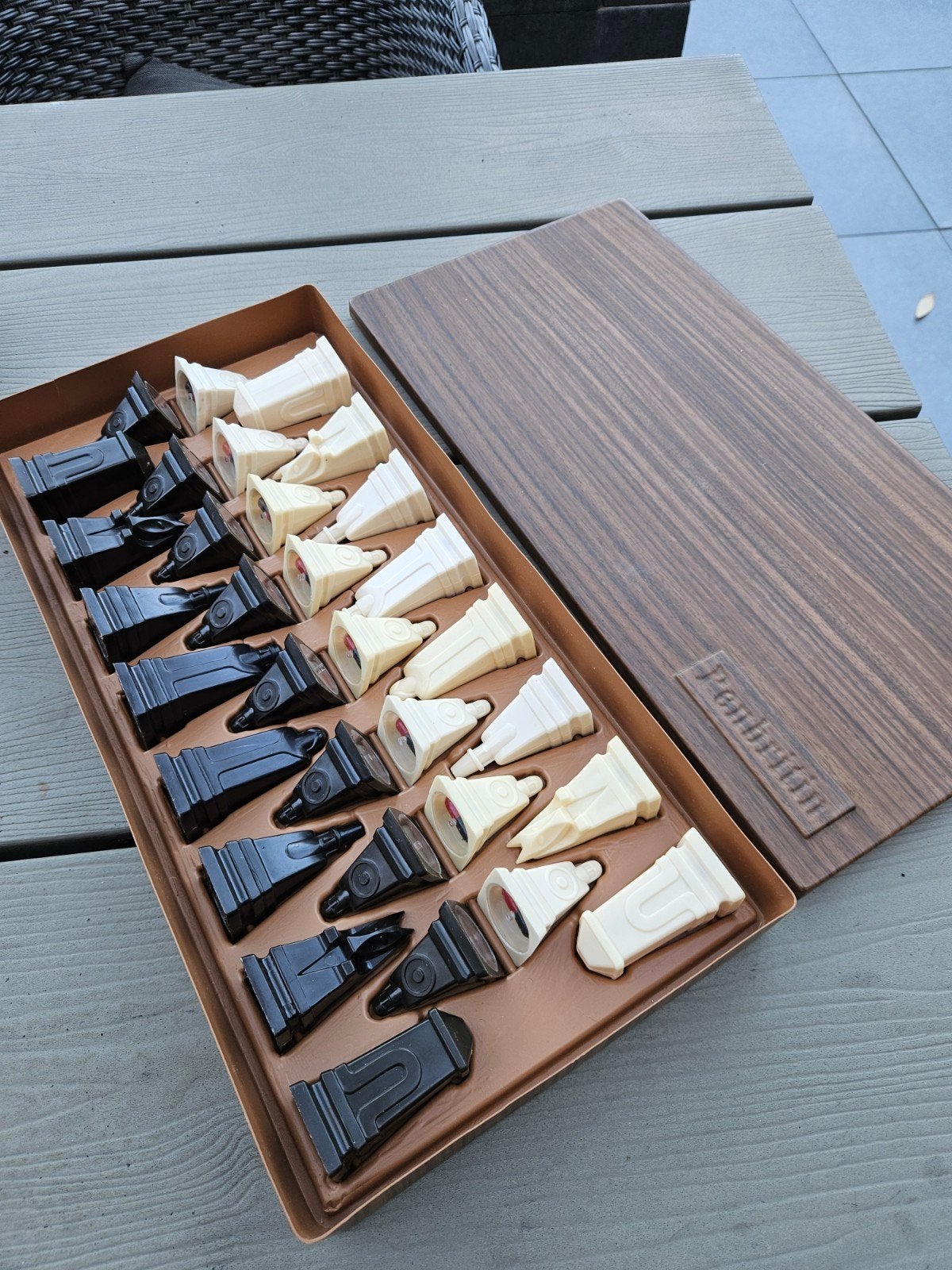 “Uniek Vintage Farmaceutisch Schaakspel Peter Ganine Gotisch, Ophalen of Verzenden