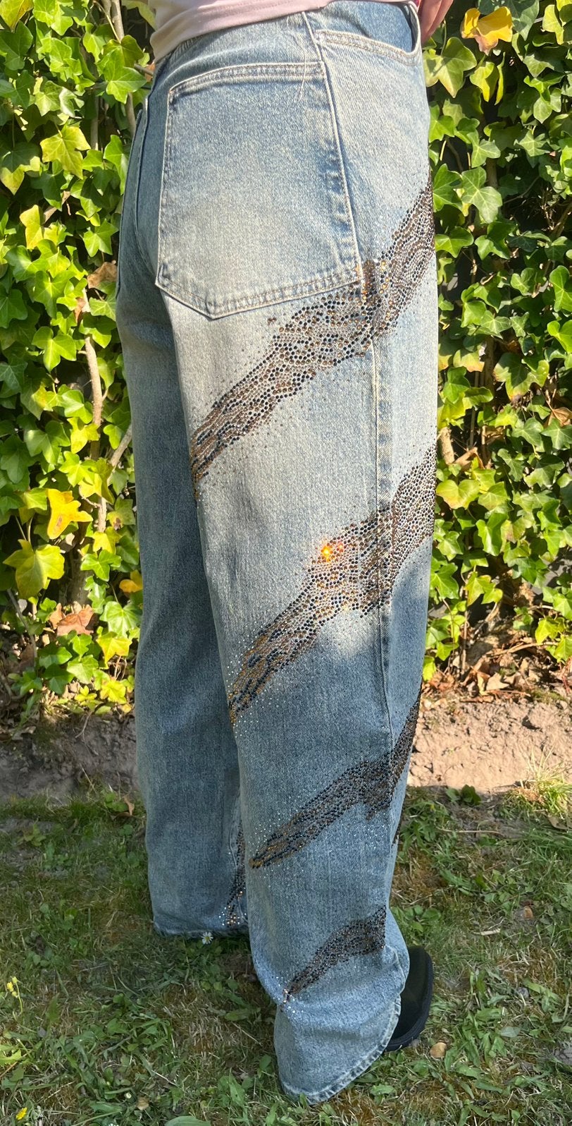 Broek met glitter tijger patroon, Ophalen of Verzenden, Nieuw, Meerkleurig, Lang
