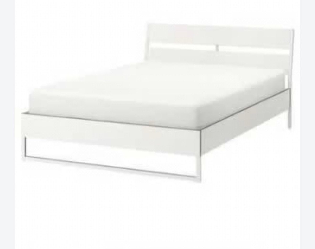 Bedframe Trysil 140, Ophalen, Gebruikt, Wit, Tweepersoons