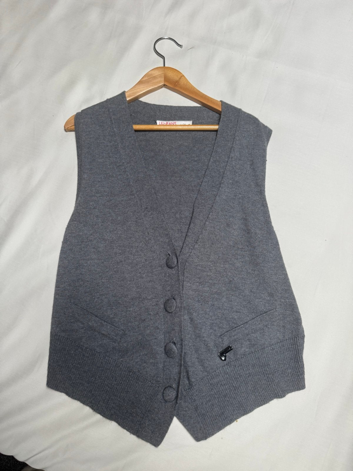 Liu Jo grijs vestje maat M, Kleding | Dames, Verzenden, Zo goed als nieuw, Maat 38/40 (M), Grijs