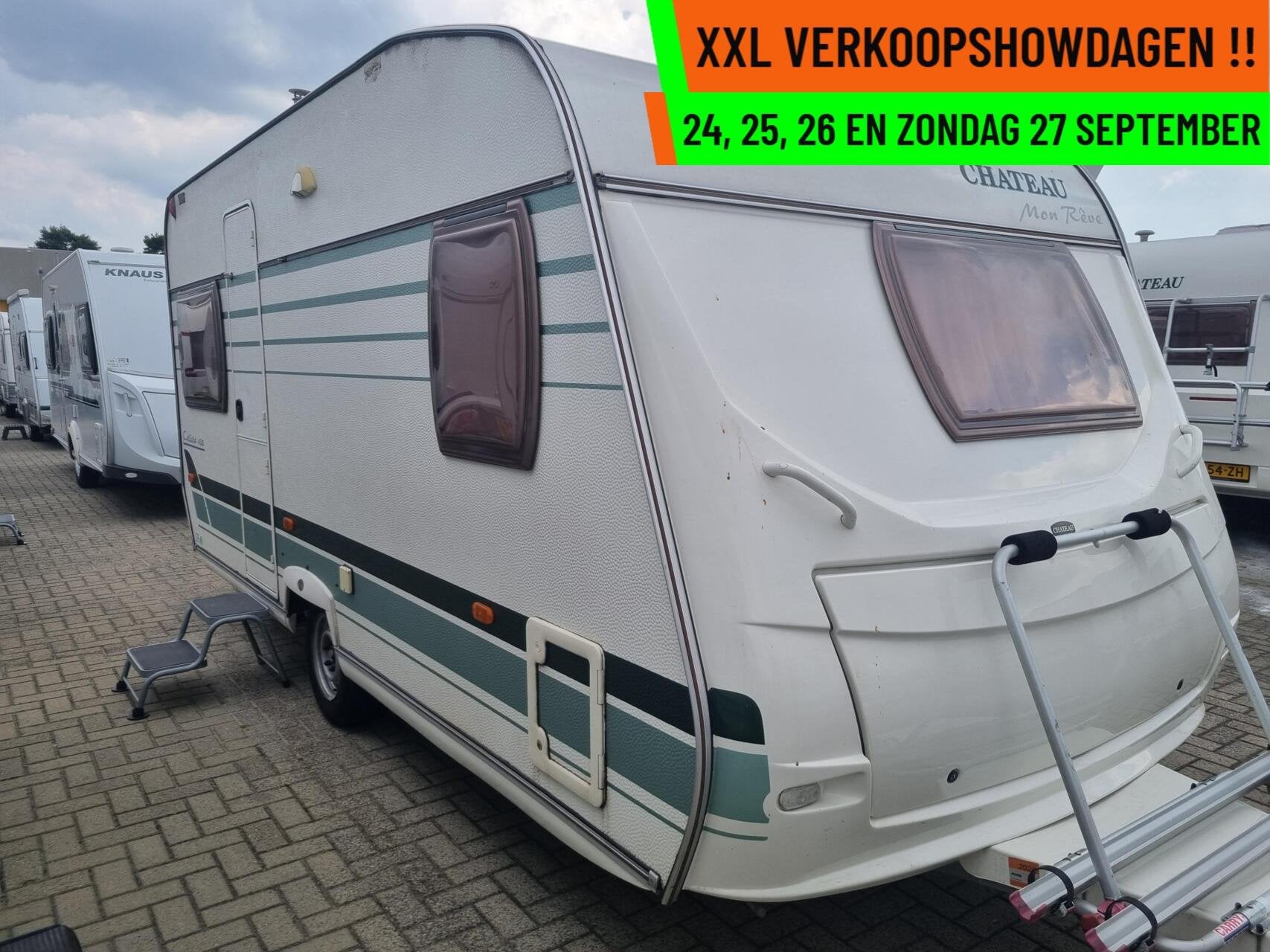 Chateau Calista-XXL VERKOOPSHOW 24,25,26 & 27 SEPT. 10-17 UU, Caravans en Kamperen, Chateau, Rondzit, Bedrijf, 750 - 1000 kg