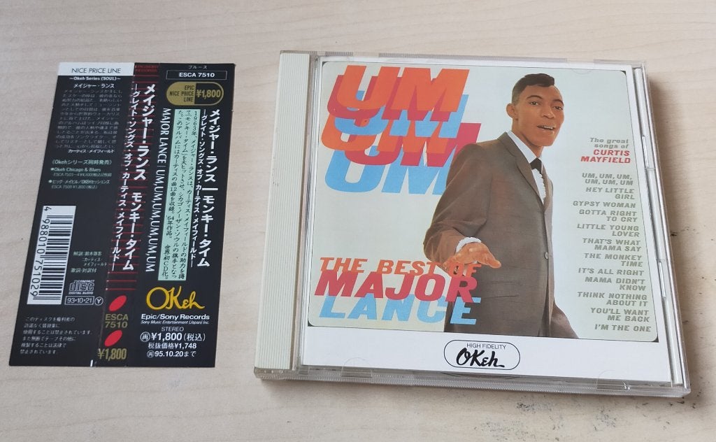 Major Lance Um Um Um Um The Best Of CD Japan Curtis Mayfield, Ophalen of Verzenden, Zo goed als nieuw