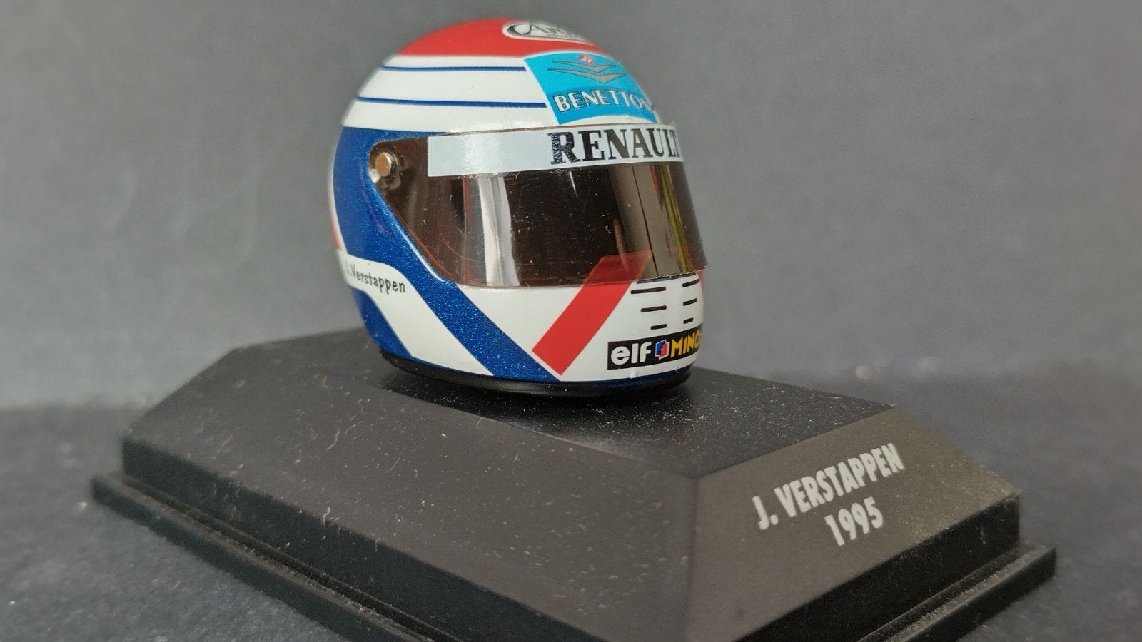 Helm Jos Verstappen Benetton Renault 1995 1;8 Minichamps Pol, Hobby en Vrije tijd, Modelauto's | 1:5 tot 1:12, Verzenden, ., Nieuw