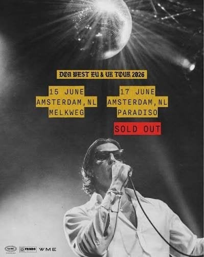 DON WEST ticket - Paradiso, Eén persoon, Mei