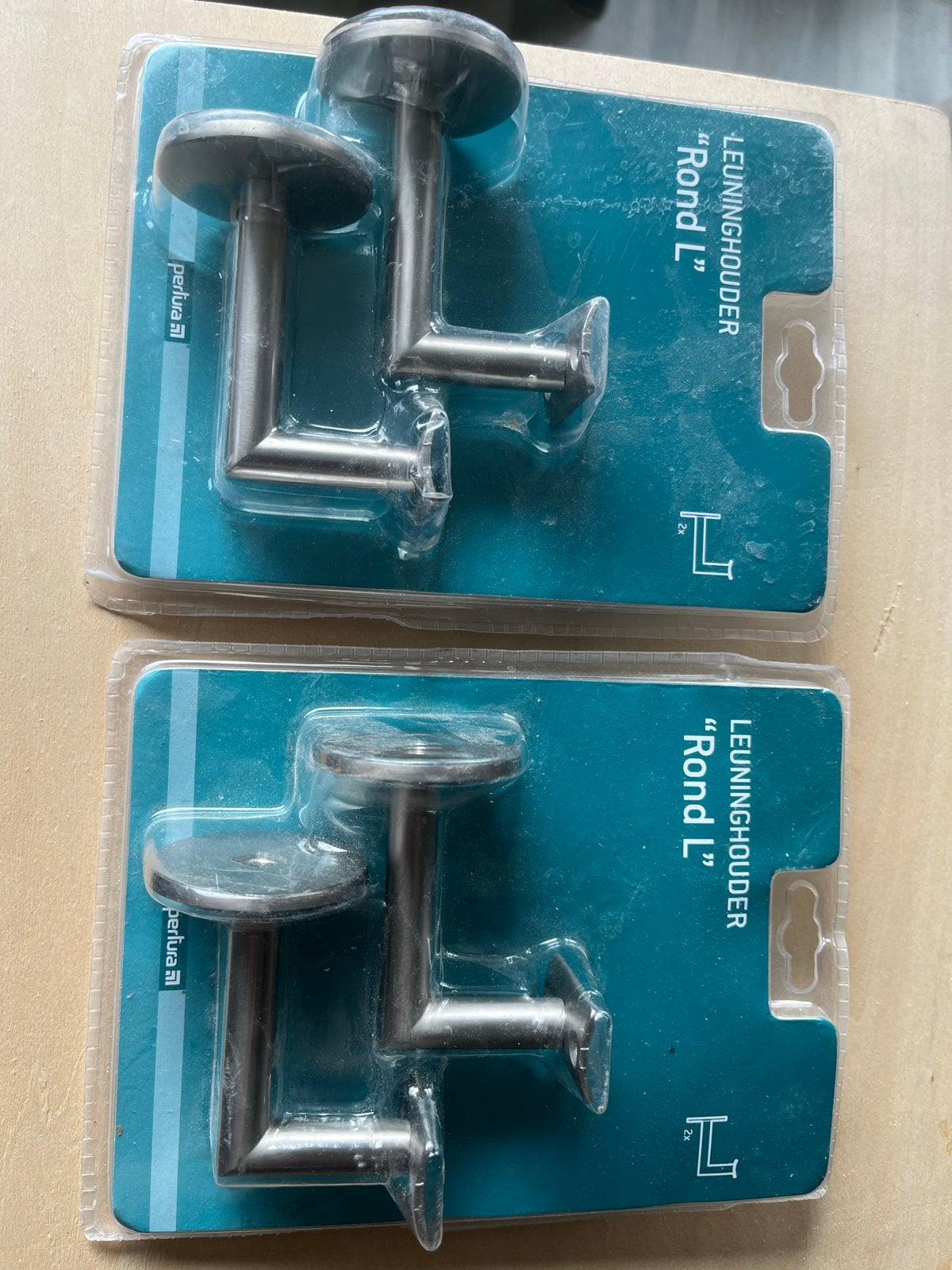 2x Leuninghouder Rond L RVS - Nieuw in verpakking, Ophalen, Nieuw, Rvs, Overige typen