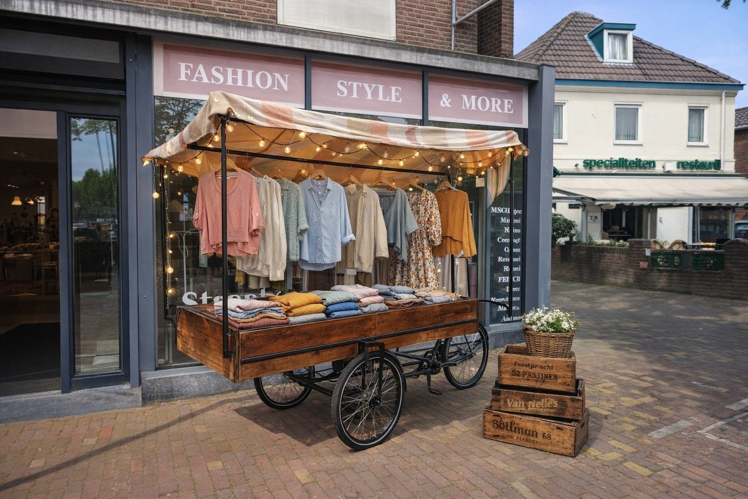 Antieke Bakfiets - Decoratie & Commercieel Gebruik, Fietsen en Brommers, Fietsen | Bakfietsen, Terugtraprem, Gebruikt, Ophalen