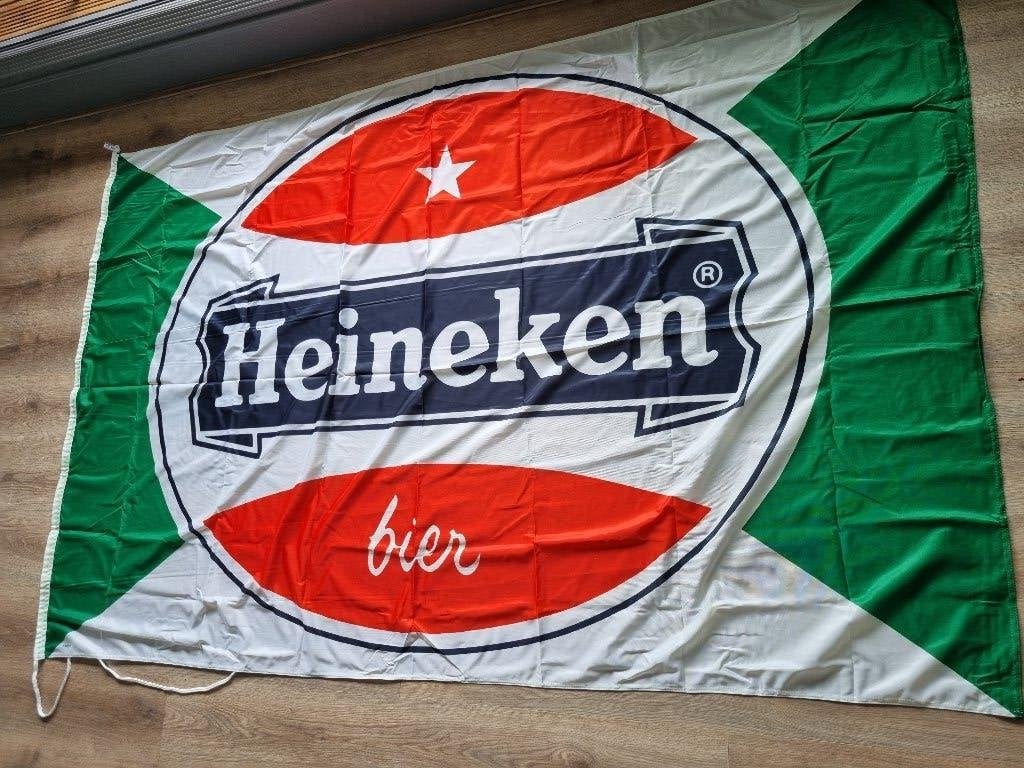Vlag Heineken groot model man cav women cave, Verzamelen, Ophalen of Verzenden, Nieuw, Overige typen, Heineken