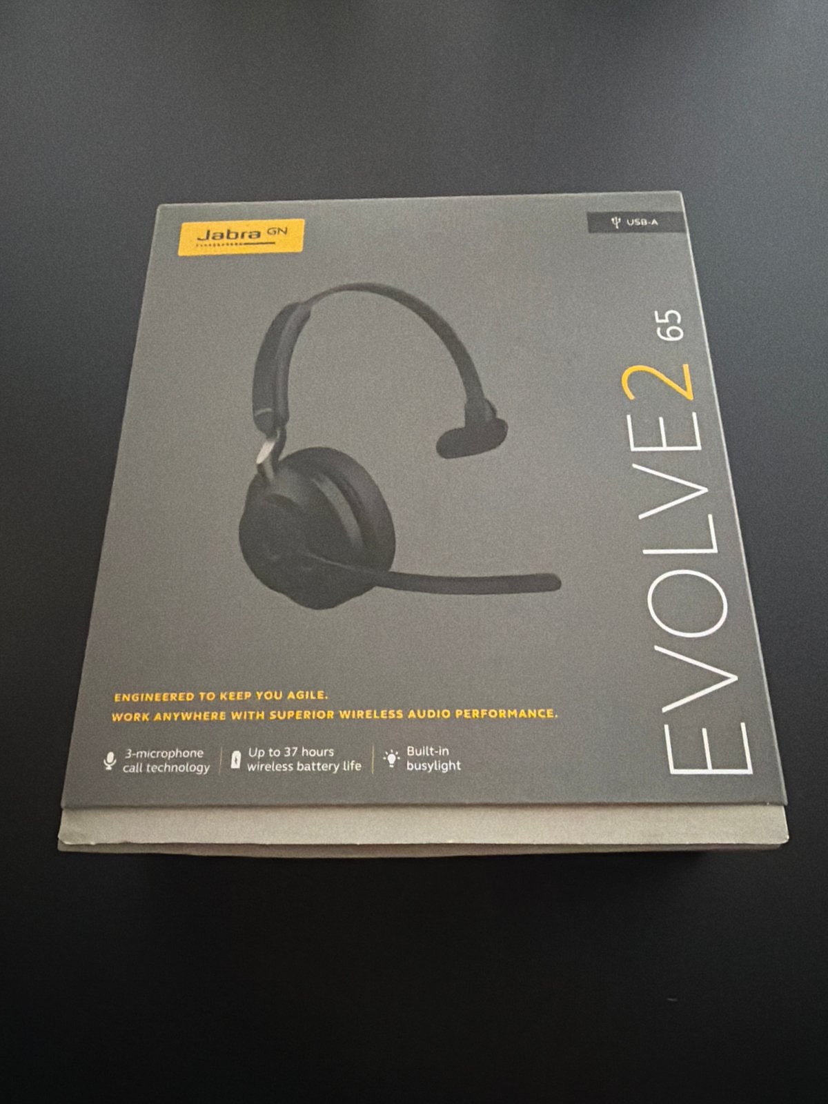 Jabra Evolve2 65 Headset - USB-A - Zo goed als nieuw, Audio, Tv en Foto, Koptelefoons, Bluetooth, Ophalen of Verzenden, Zo goed als nieuw