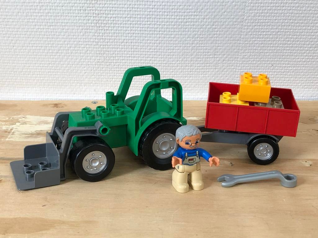 Duplo groene tractor 4687 (compleet) 1, Kinderen en Baby's, Speelgoed | Duplo en Lego, Ophalen of Verzenden, Zo goed als nieuw