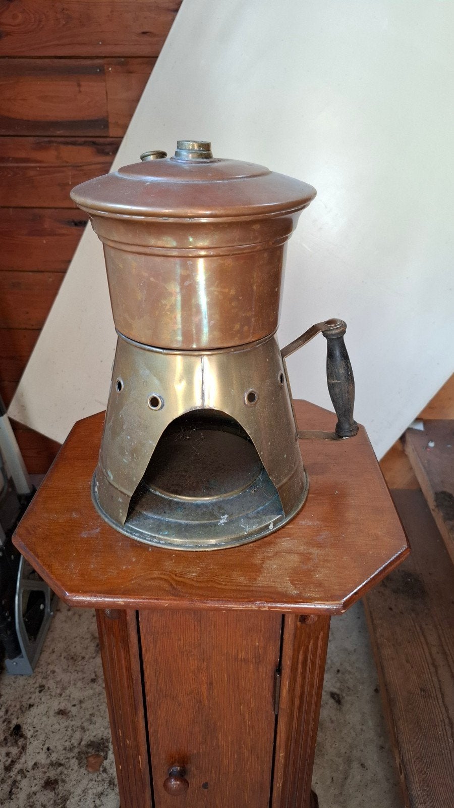 Antieke koperen koffiebrander, Ophalen of Verzenden