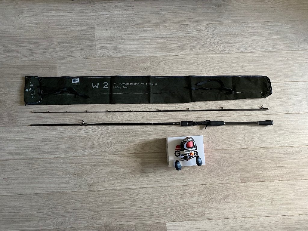 Westin W|2 powerstrike en Abu Carcia Revo 5, Ophalen, Zo goed als nieuw, Complete set