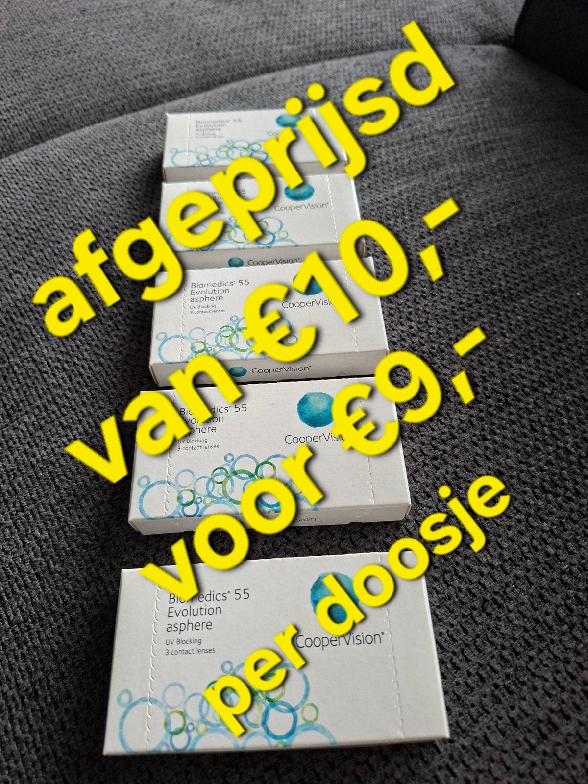 5 doosjes Biomedics 55 Evolution Asphere maandlenzen -3.75, Ophalen of Verzenden, Nieuw, Ogen, Toebehoren