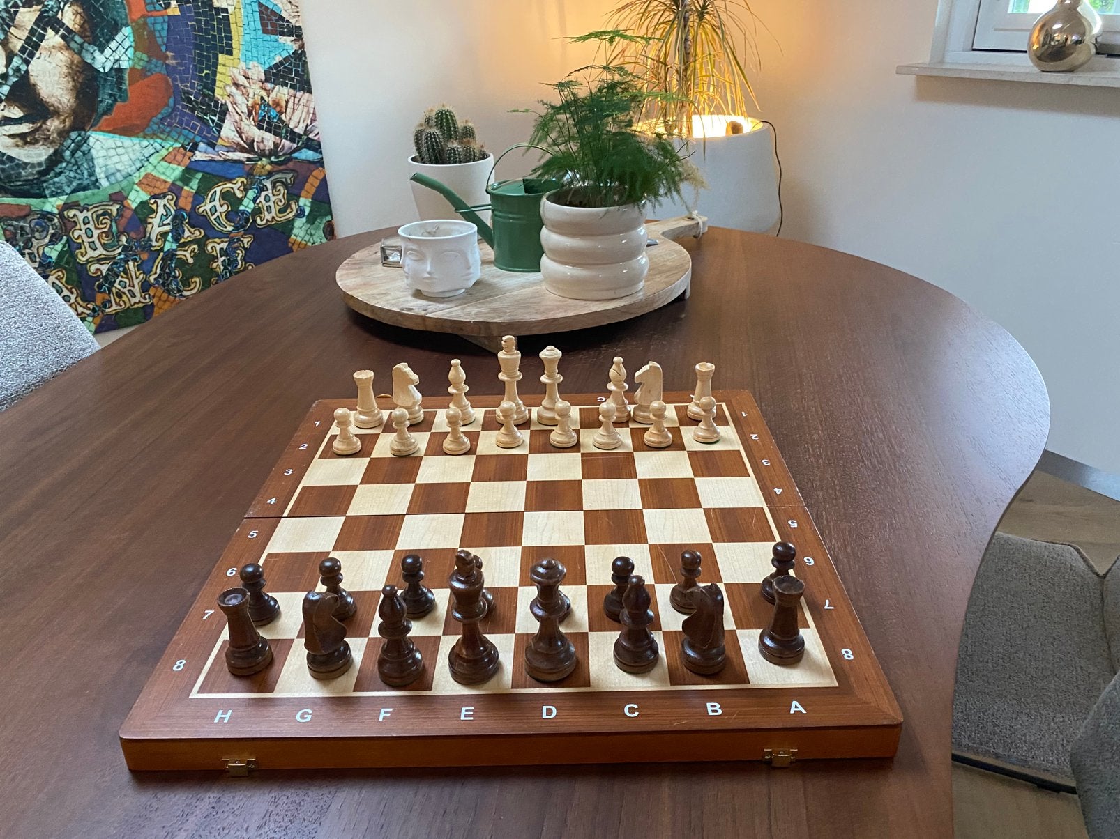 Groot houten schaakspel, Ophalen of Verzenden, Zo goed als nieuw