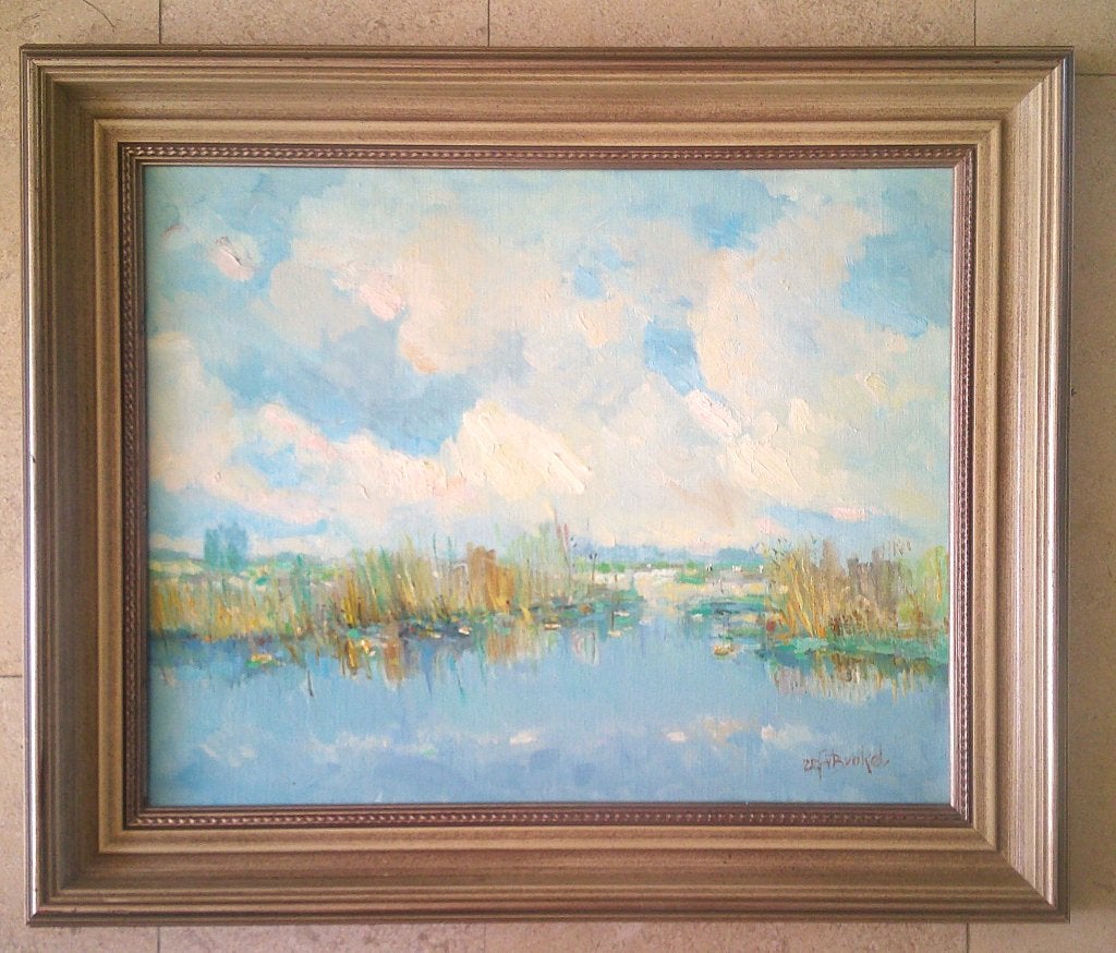 Riet in de plas ca. 1960 - Eef van Brakel 1930-2014, Ophalen of Verzenden