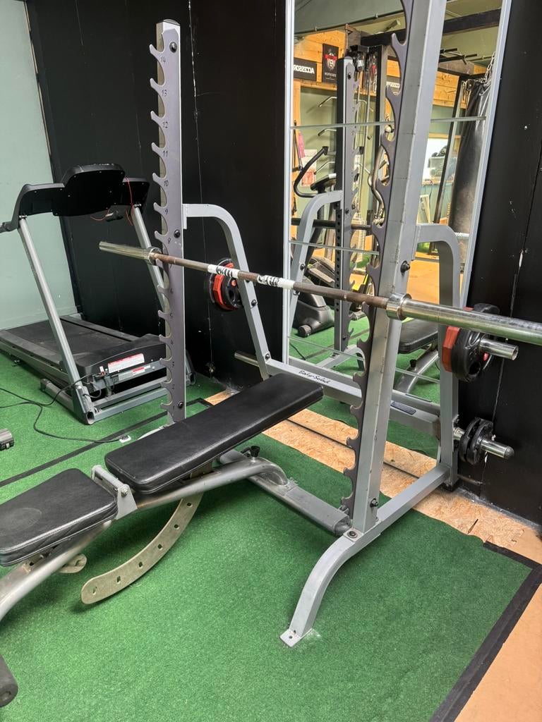 Bench press/ squat rek, Ophalen of Verzenden, Zo goed als nieuw, Fitnessbank