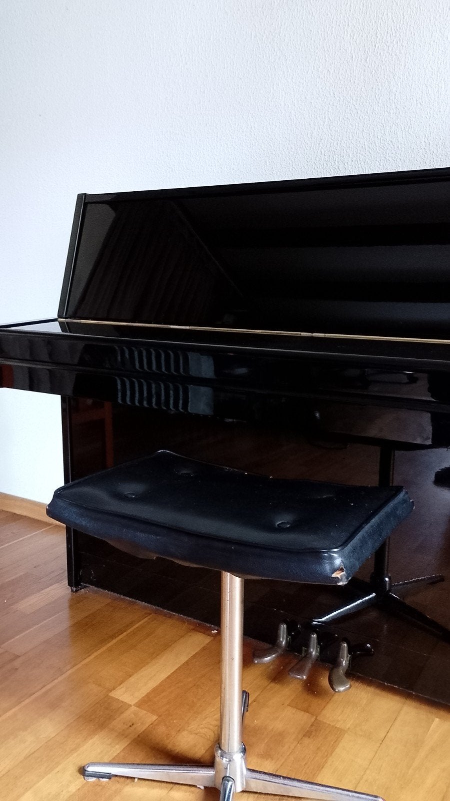 Yamaha Piano Zwart Hoogglans met Kruk, Muziek en Instrumenten, Ophalen, Zwart, Zo goed als nieuw, Piano