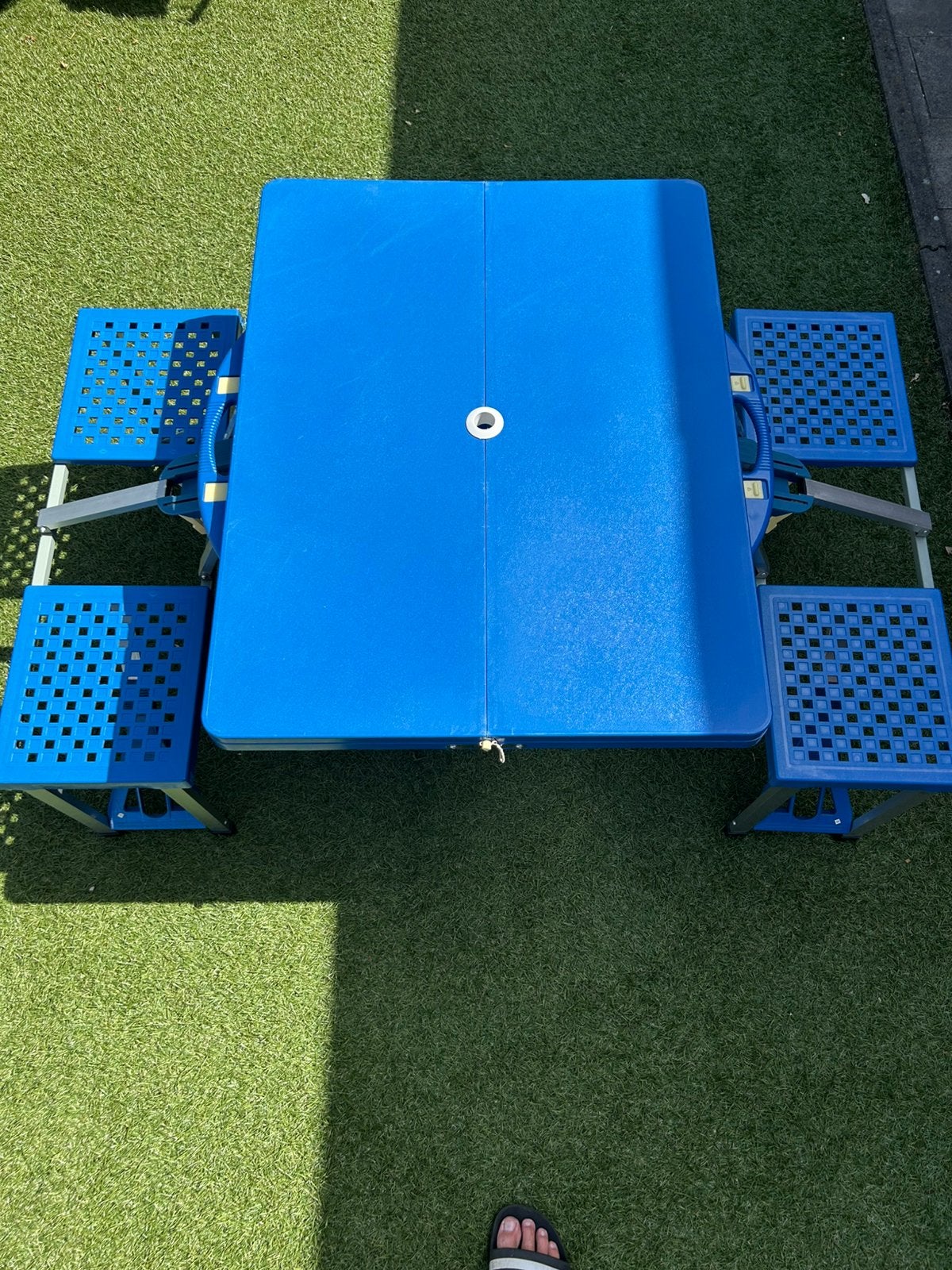 Inklapbare picknicktafel, Ophalen, Aluminium, Zo goed als nieuw, Inklapbaar