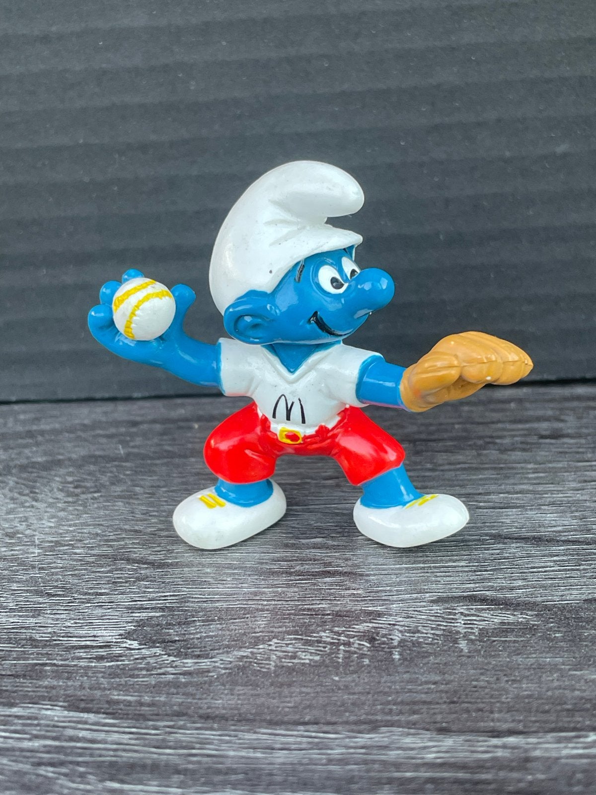 Smurf Honkbal McDonald's Figuur - Vintage Verzamelobject, Ophalen of Verzenden, Gebruikt
