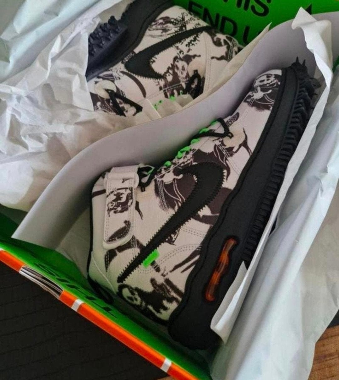 Nike air force mid grim reaper off-white us 11,5 eu 45,5 DS, Ophalen, Overige kleuren, Nieuw, Sneakers of Gympen