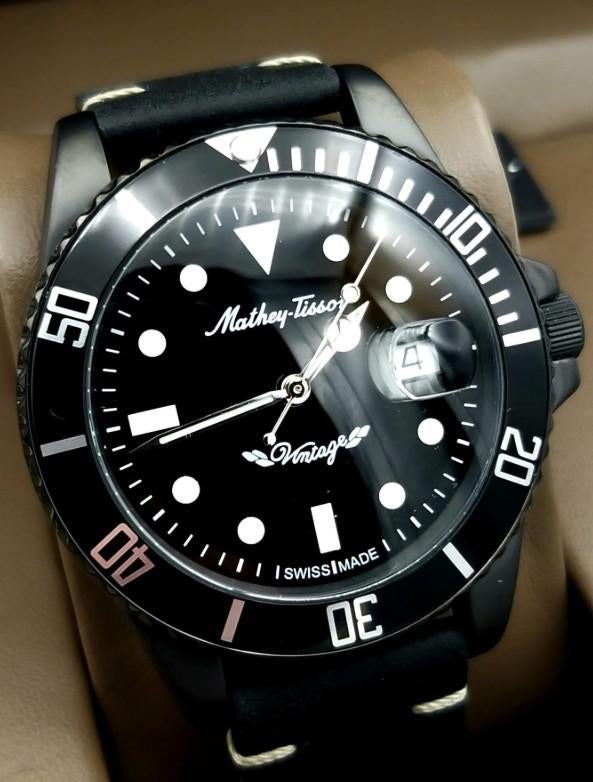 Mathey-Tissot - Automatic Mathy Vintage Black, Overige merken, Staal, Staal, Polshorloge