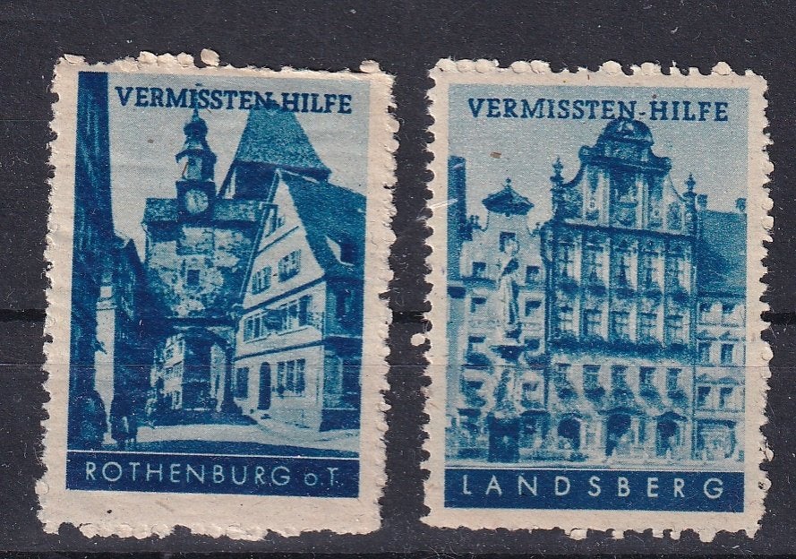 D170) Reich 2x vignetten Vermissten Hilfe oa Rothenburg, Verzenden, Duitse Keizerrijk, Postfris
