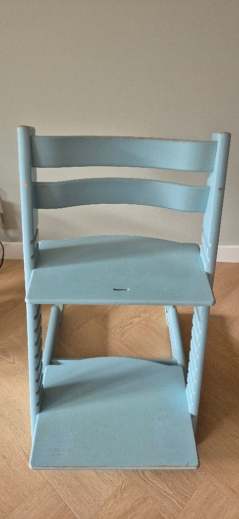 Stokke Tripp Trapp stoel kleur aqua, Ophalen, Gebruikt, Meegroeistoel