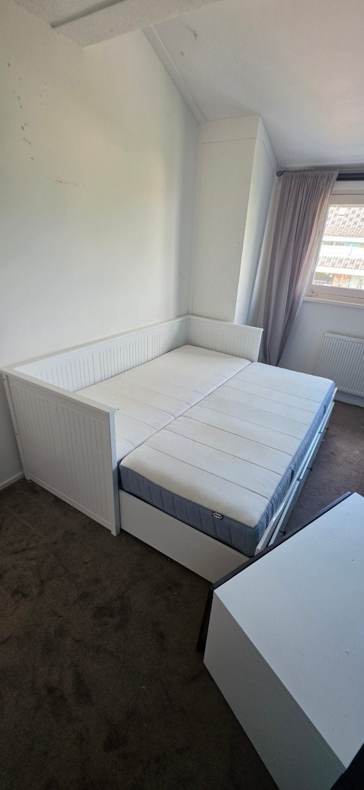 Ikea Hemnes uitschuifbed, Ophalen, Gebruikt, Wit, Tweepersoons