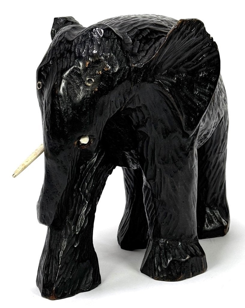 919. Houten beeld olifant - Afrika, 20e eeuw, Houtsnijwerk, Ophalen of Verzenden, Zoogdier, Zwart