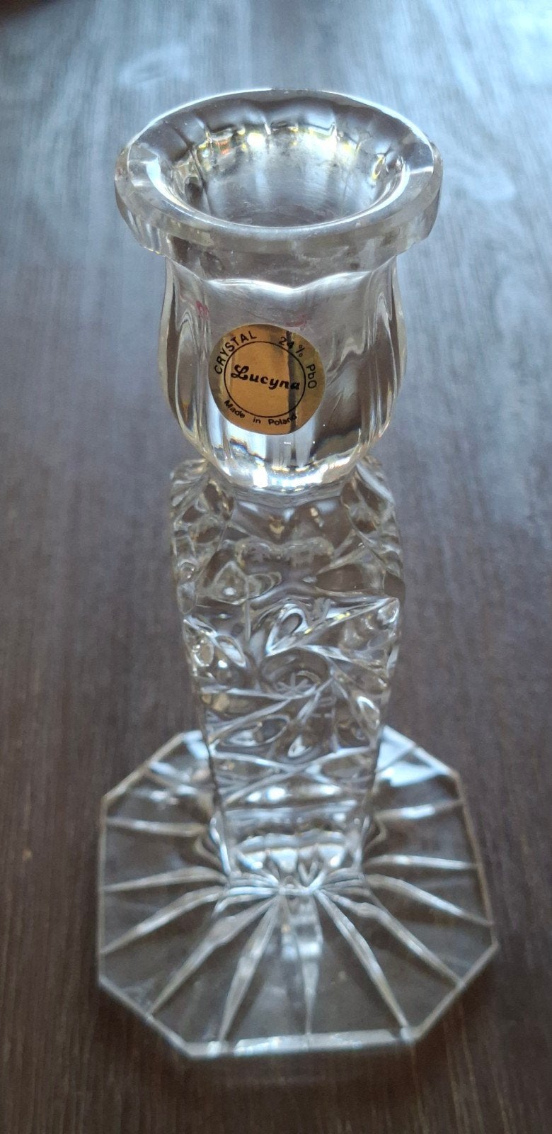 Kristallen kandelaar Lucyna 24% PbO - Made in Poland, Antiek en Kunst, Antiek | Glas en Kristal, Ophalen